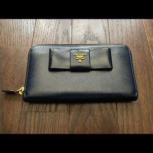 Authentic Prada Saffiano Bow Long Wallet